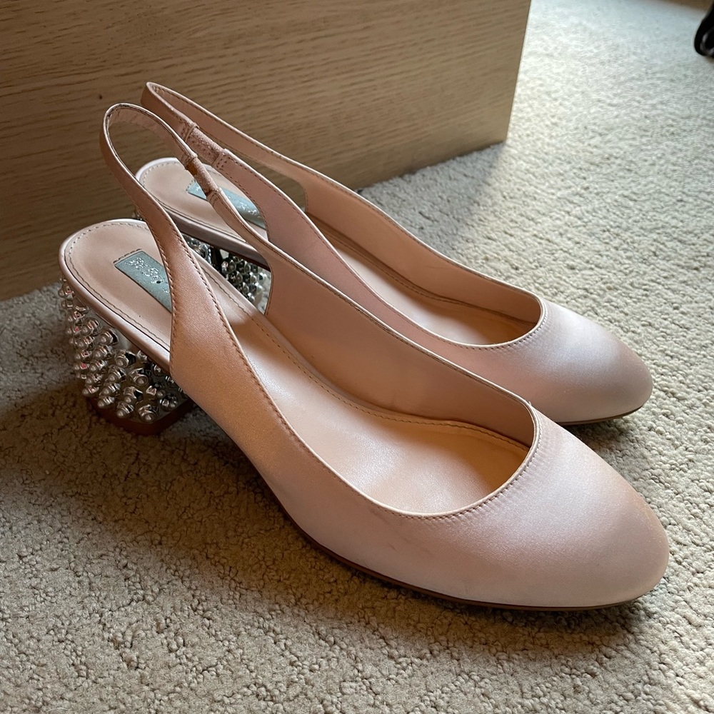 Betsey Johnson Slingback Heels with Pearls
